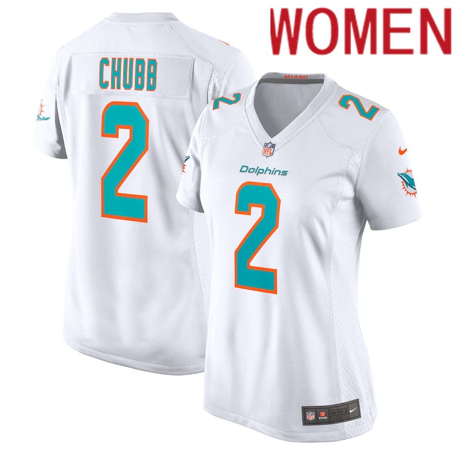 Women Miami Dolphins #2 Bradley Chubb Nike White Game Player NFL Jersey->women nfl jersey->Women Jersey